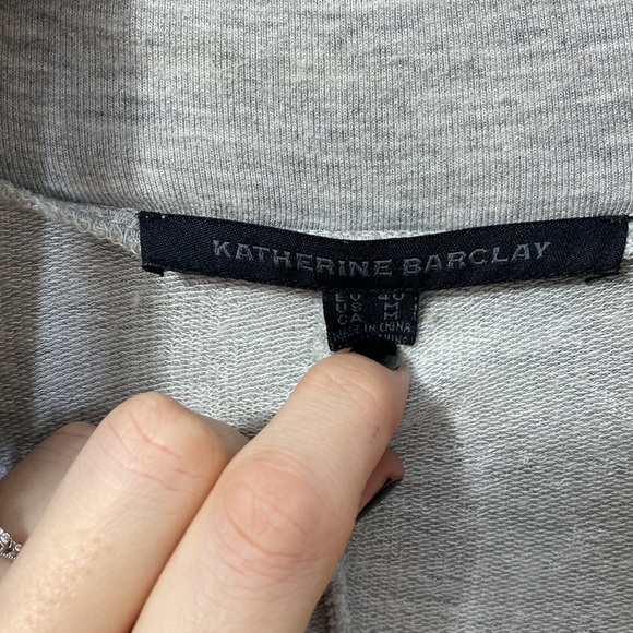 Katherine Barclay Open Front Structured Sweatshirt Size: Med Gray - Picture 3 of 3